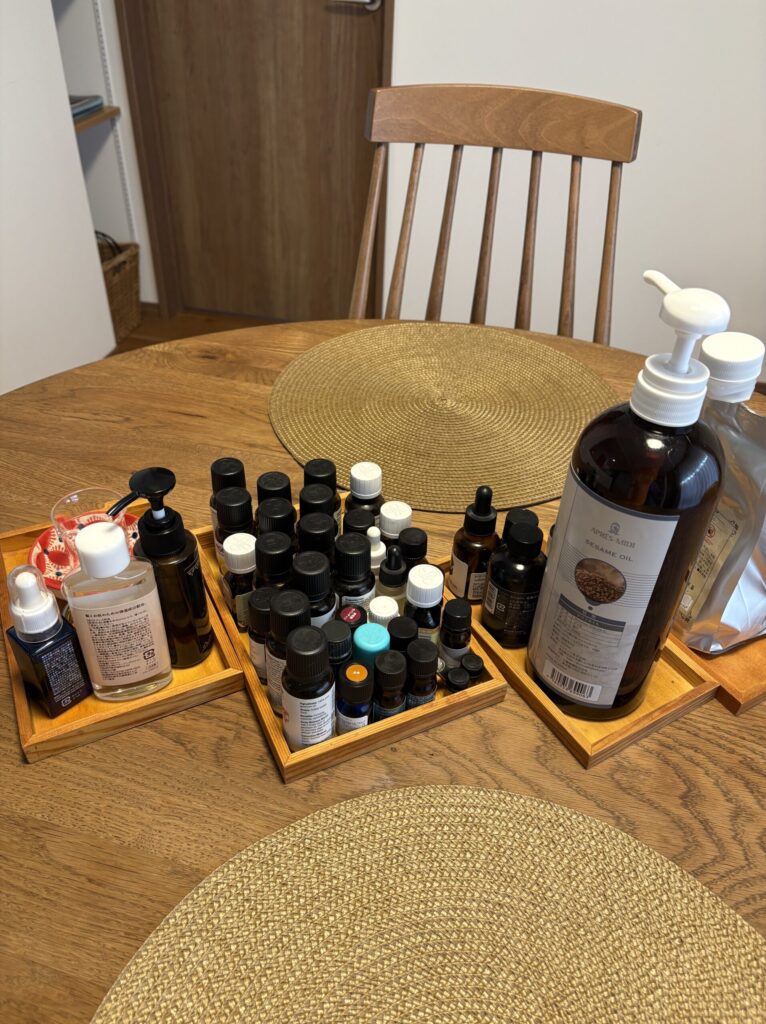 花小金井にあるリラクゼーションサロンRhythmoonの冬の乾燥肌を整えるアロマオイルブレンド