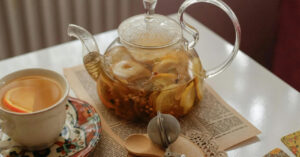 温かいハーブティーの写真