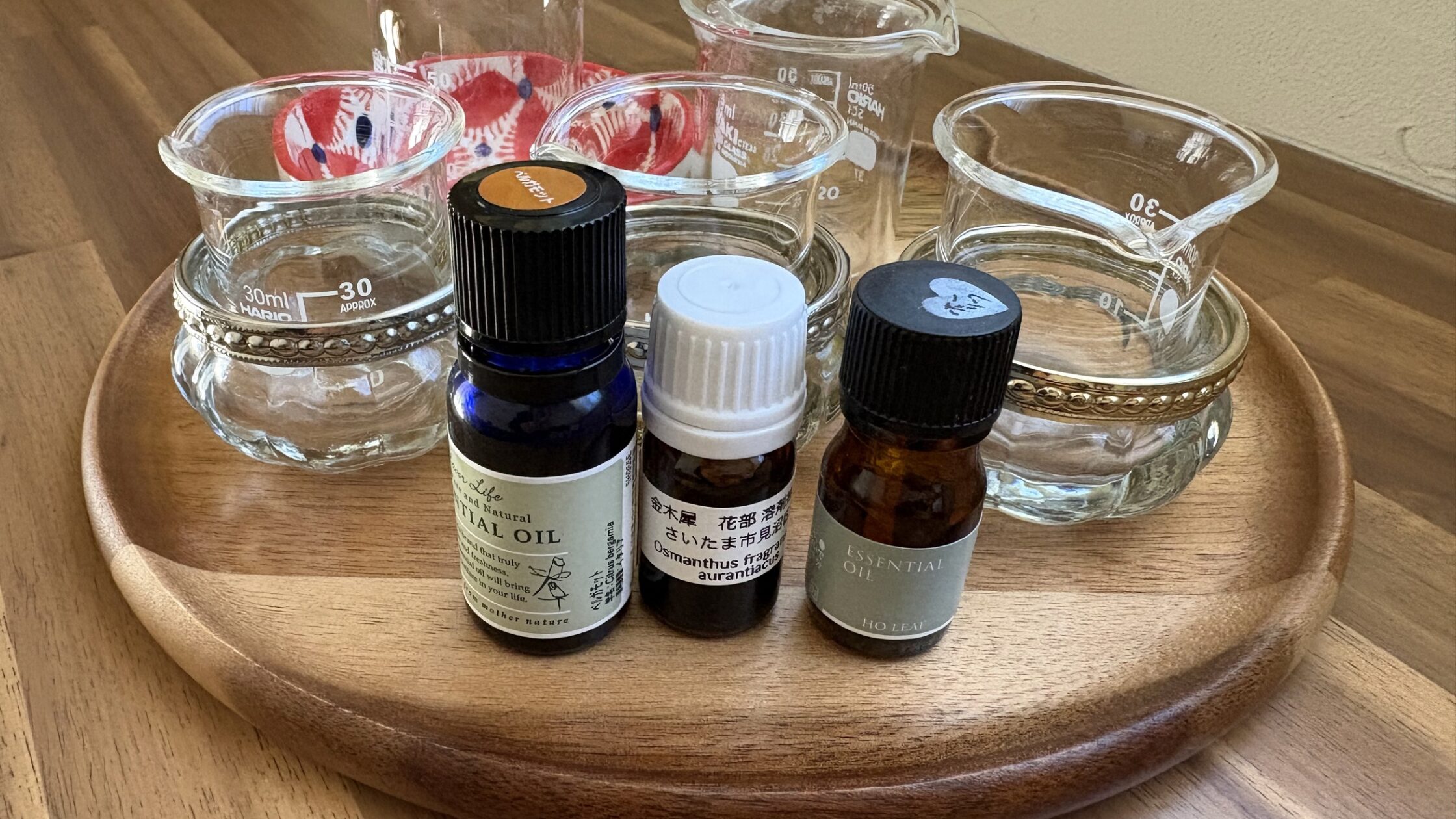 きんもくせい、ベルガモット、ホーリーフのアロマの写真